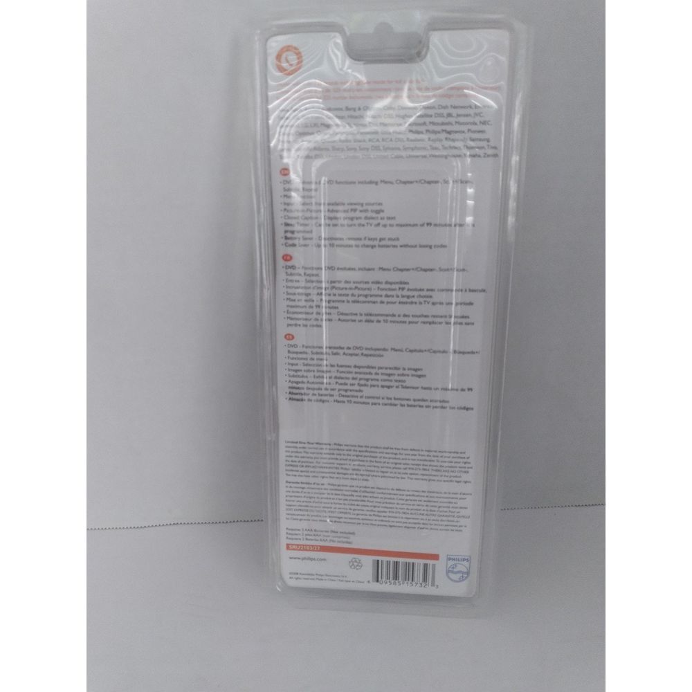 Philips Universal Remote Control 3-Device TV DVD Cable Streaming Compatible New - Picture 4 of 4
